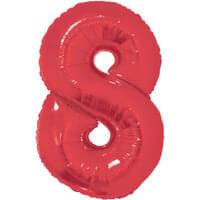 Red 32" Number 8 Foil Balloon