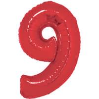 Red 32" Number 9 Foil Balloon