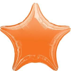 Orange Star Shape Foil Balloons