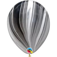 Black and White Superagate -11 inch Qualatex Single balloon