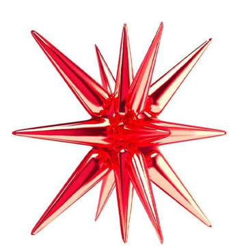 22" One Piece Foil Balloon Starburst - Red