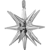 22" One Piece Foil Balloon Starburst - Silver