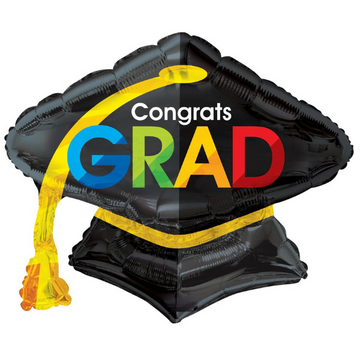 32" Congrats GRAD Graduation Cap Foil