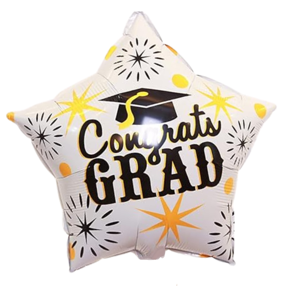 Congrats Grad Star Shape Foil Balloons