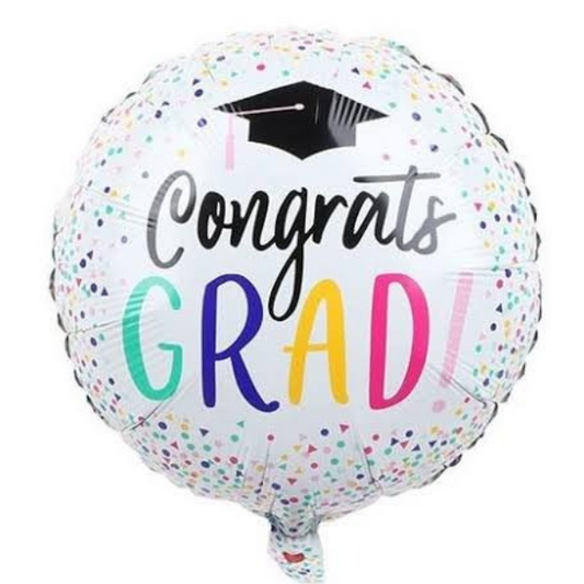 Congrats Grad Circle Foil Balloons