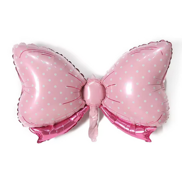 34" Pink Poka Dot Bow