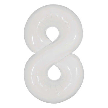 White 32" Number 8 Foil Balloon