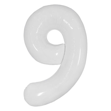 White 32" Number 9 Foil Balloon