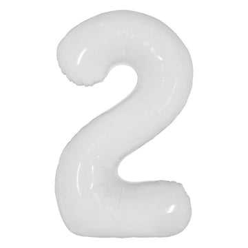 White 32" Number 2 Foil Balloon