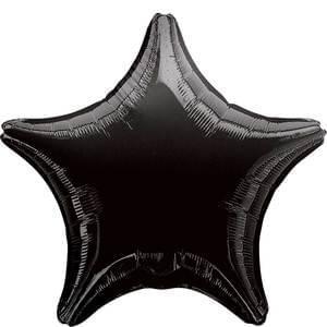 19" Opaque Black Star Shape Foil