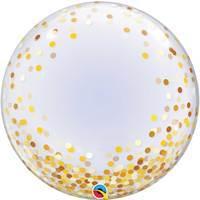 Deco Bubble - 24 Inch Gold Confetti Dots Qualatex