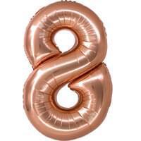 Rose Gold 34" Number 8 Foil Balloon