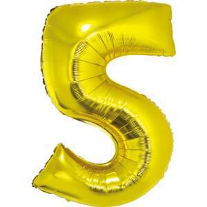 Gold 34" Number 5 Foil Balloon