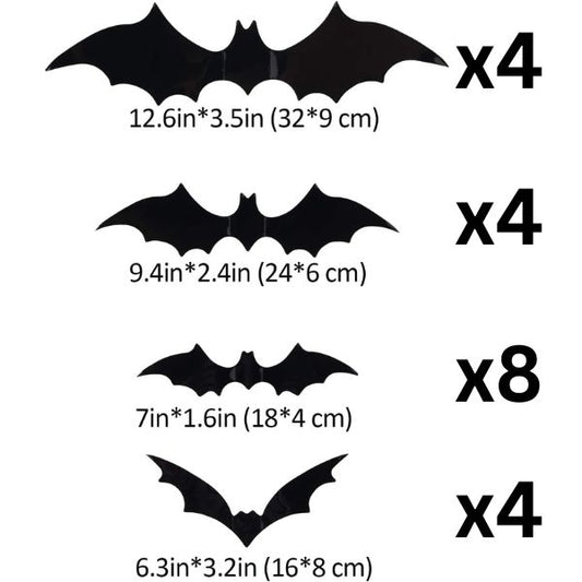 Bats - Halloween Stick On Decor 20 pieces