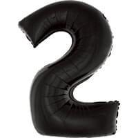 Black 34" Number 2 Foil Balloon