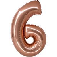 Rose Gold 34" Number 6 Foil Balloon