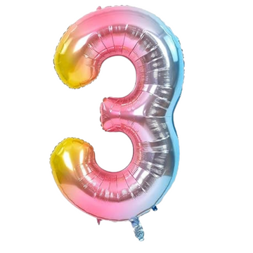 Pink - Gradient 32" Number 3 Foil Balloon