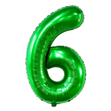 Green 32" Number 6 Foil Balloon