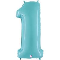 Pastel Blue 34" Number 1 Foil Balloon