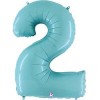 Pastel Blue 34" Number 2 Foil Balloon