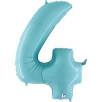 Pastel Blue 34" Number 4 Foil Balloon