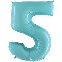 Pastel Blue 34" Number 5 Foil Balloon