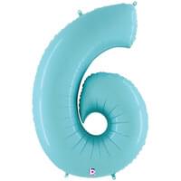 Pastel Blue 34" Number 6 Foil Balloon