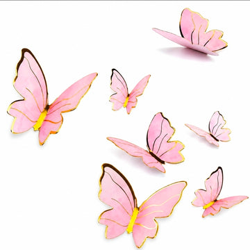 20 Pcs - 3D Pink Butterfly
