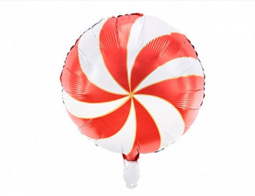 18" Red Peppermint Swirl with Gold