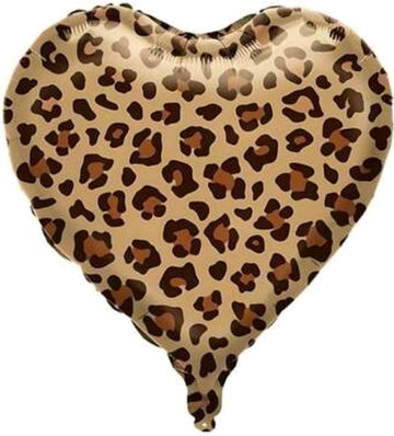 18" Cheetah Print Balloons Heart Shape