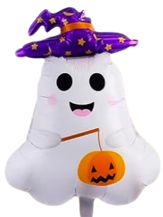 26" Ghost with purple hat foil balloon