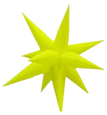 26" Foil Balloon Starburst - Neon Yellow