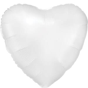 18" White Satin Luxe Heart