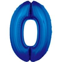 Blue 34" Number 0 Foil Balloon