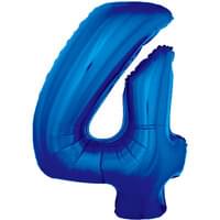 Blue 34" Number 4 Foil Balloon