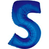 Blue 34" Number 5 Foil Balloon