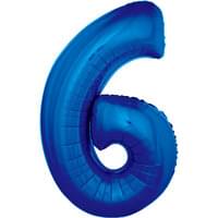 Blue 34" Number 6 Foil Balloon