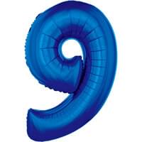 Blue 34" Number 9 Foil Balloon