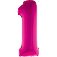 Fuchsia 34" Number 1 Foil Balloon