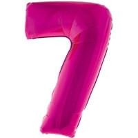 Fuchsia 34" Number 7 Foil Balloon