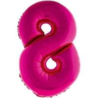 Fuchsia 34" Number 8 Foil Balloon